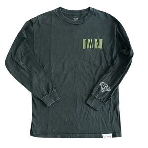 DIAMOND SUPPLY CO MENS GRAPHIC TEE DIAMOND LOGO BLACK LONG SLEEVE